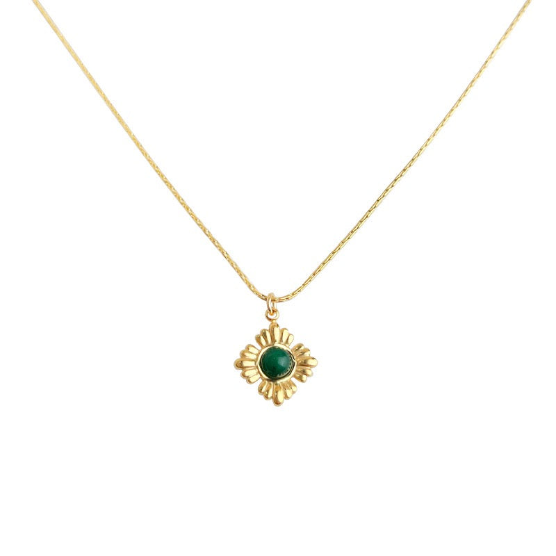 Chalcedony Necklace in stainless steel