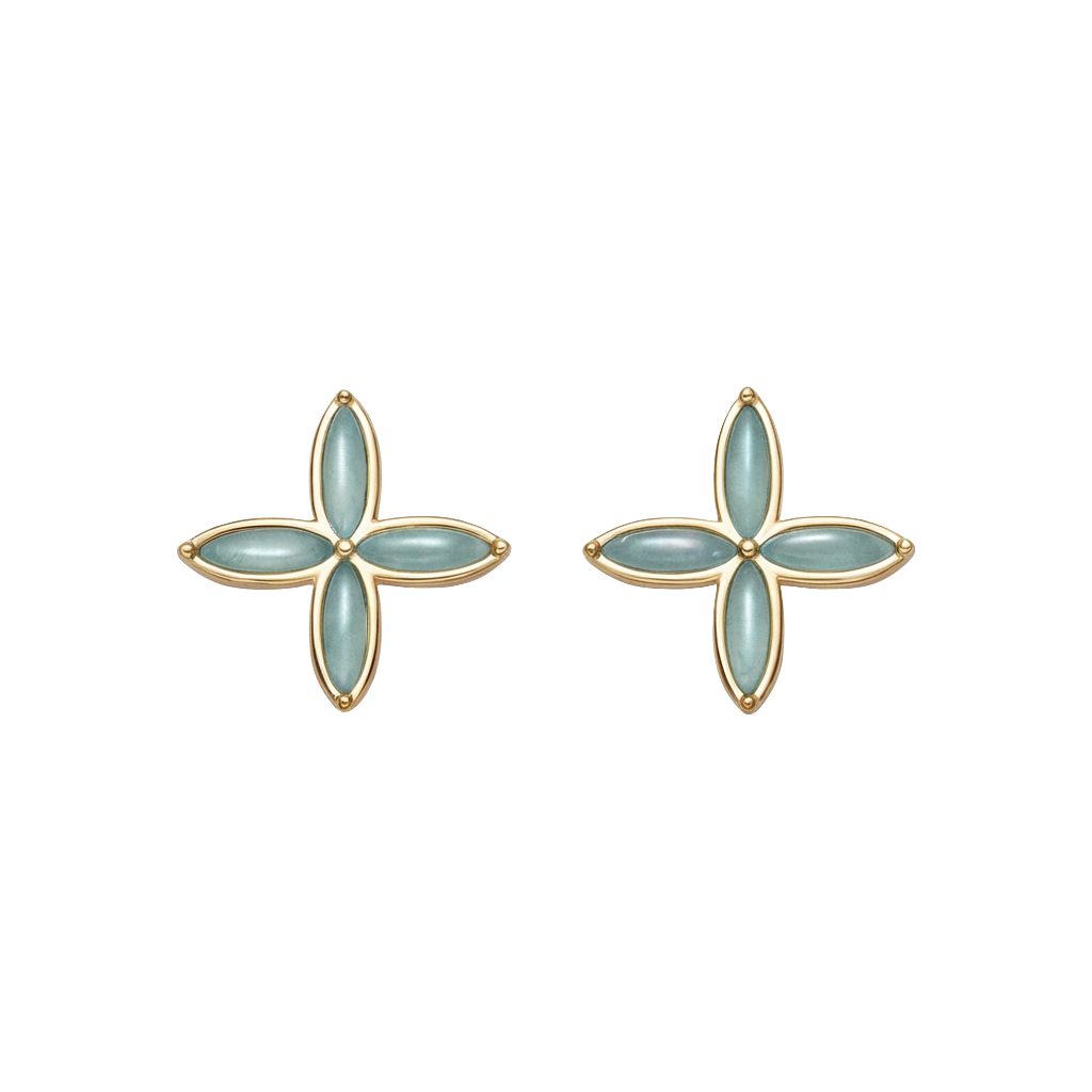 Clover Amazonite Stud Earrings