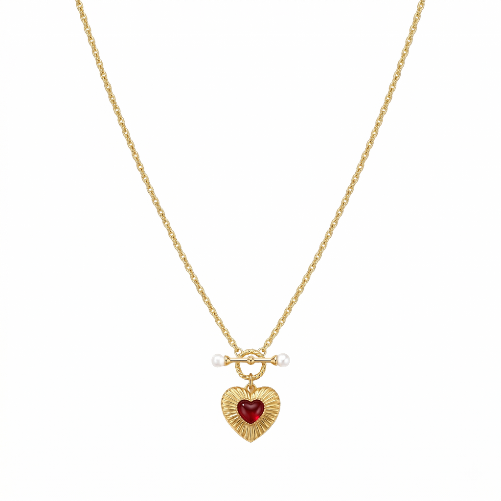Carnelian Necklace in 18K Gold Plated Silver