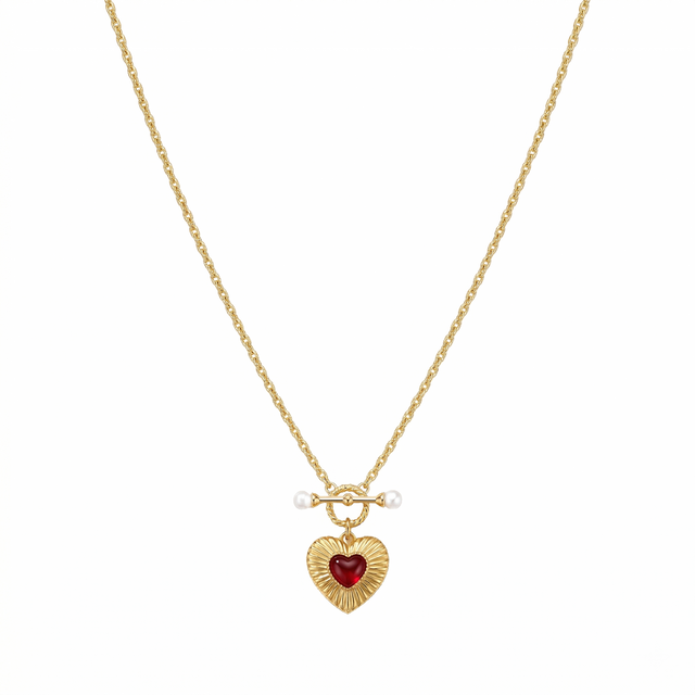 Carnelian Necklace in 18K Gold Plated Silver