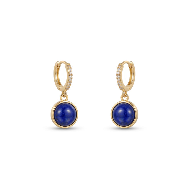 Midnight Current - Deep Blue Round Bead Drop Earrings