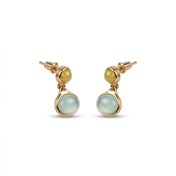 Radiant Balance - Yellow Green Two-Tone Drop Earrings
